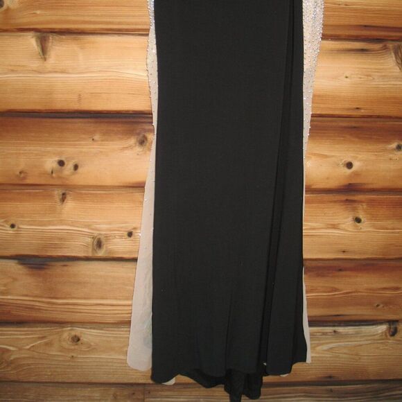 Xscape "DORTHEY"  LONG CAVIAR BEADED JERSEY KNIT ONE SHOULDER LONG SLEEVE DRESS - Picture 8 of 13